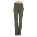 J Brand Jeans - High Rise Skinny Leg Denim: Green Bottoms - Women's Size 25 - Colored Wash