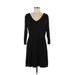 dalia Casual Dress - Sweater Dress: Black Solid Dresses - Women's Size Large
