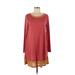 MIXMAX Casual Dress - A-Line Scoop Neck Long sleeves: Red Print Dresses - Women's Size Medium