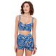 Joe Browns Damen Mix and Match Bikinioberteil im Retro-Stil, langärmelig Bikini, Aqua Multi, 38