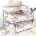 Modern Style Safety Twin XL/Full XL/Queen Triple Bunk Bed with Long and Full-Length Guardrails and Short Ladder.