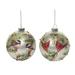 2ct Silver and Red Winter Bird Christmas Ball Ornaments 4" (101 mm)