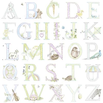 Seabrook Designs Day Dreamers Alphabet Unpasted Wallpaper
