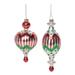 Set of 2 Multicolored Drop and Onion Merry Christmas Glass Ornaments 7.75"