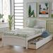 Twin size Minimalistic Platform Bed with Two Drawers and High-quality Solid Pine Wood