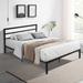 Queen Size Modern Style Metal Bed Frame with Headboard and Strong Steel Metal Structure