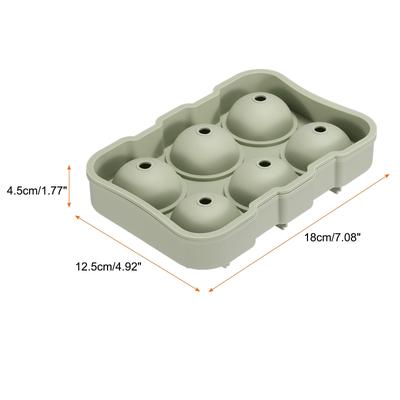 Ice Cube Tray, 6x2 Inch Ice Ball Maker Green Round Ice Tray for Cocktail - Molteni Green