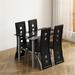 5 Pcs Dining Table Set Tempered Glass Dining Table and 4 Chairs