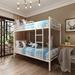 Twin Over Twin Bunk Bed,Metal Bunk Bed with Ladder and Safety Rail