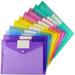 Binder Pocket Heavy Duty Poly Pocket Side Loading Binder Letter Size Assorted Colors/7PCS