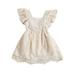 Karuedoo Baby Girls Summer Casual Lace Princess Dress Floral Embroidery A-Line Party Dress for Beach Party Wear