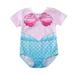IZhansean Toddler Infant Baby Girls Swimsuit Short Sleeve Print Swimwear Swimming Bikini Set Purple 3-4 Years