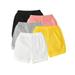 Unikaka 5-Pack Baby Girl Shorts Cotton Flare Toddler Shorts Solid Color Newborn Pants