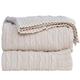 JSHANMEI Cable Knit Throw Blanket Ultra Warm Soft Lightweight Sofa Throw Multi-Color Bed Blanket Cozy Throw Blanket,130x180cm(Beige)