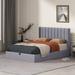 Latitude Run® Daizia Hydraulic Lift Up Storage Platform Bed Upholstered in Gray | 41 H x 59.5 W x 75.6 D in | Wayfair