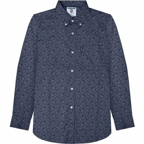 Lambretta Tonal Paisley Herren Langarm Hemd RWIS1383