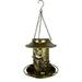 Solar Bird Feeder LED Lamp Hanging Wild Bird Feeder Garden Yard Decor(bronze)