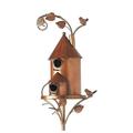 Find Your Dream Nest Feathered Edition! HIMIWAY Metal Birdhouse Birdhouse Garden Stakes Metal Bird House with Pole Large Bird Houses for Outdoor Garden Decor Copper Birdhouse Poles