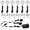 Led Under Cabinet Light white round 6Pack Puck Lighting Kit touch switch dimmer and Plug for under counter Lightsï¼ˆWarm Whiteï¼‰