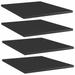 Anself 4 Piece Bookshelf Boards Chipboard Replacement Panels Storage Units Organizer Display Shelves High Gloss Black for Bookcase Storage Cabinet 15.7 x 19.7 x 0.6 Inches (W x D x H)