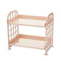 2 Tier Plastic Shelf Storage Shelving Unit 2 Tier Storage Organizer Rack Bathroom Stackable Kitchen Organizer Tower Shelves