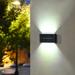 LED Solar Up Down Lights Outdoor Waterproof Modern Nordic Sconce Illuminate Outside Sunlight Sensor Lamp Black Exterior Light