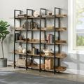 5 Tier Bookshelf Industrial Display Bookcase with Metal Frame Tall Open Storage Shelf Modern Organizer Shelving Units Storage Rack Shelves for Living Room Bedroom Home Office Brown