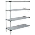 Solid Shelving 4-Shelf Add-On Units Stainless Steel - 18 x 48 x 63 in.