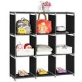 Kepooman Cube Storage Organizer DIY Plastic 9-Cube Shelves Units Black