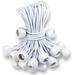 Ball Bungee Cords 4 Inch 50 PCS White Tarp Bungee Balls Heavy Duty Canopy Tarp Tie Cords for Camping Shelter Cargo Projector Screen Tent Poles with UV Resistant