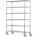 14 Deep x 24 Wide x 69 High 6 Tier Chrome Wire Shelf Truck with 800 lb Capacity