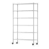 Furinno Wayar 6-Tier Metal Storage Shelf Rack 48 x 18 x 82 Stainless Steel