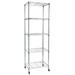 Tookss 5 Tier Storage Rack Multipurpose Heavy Duty Corrosion-resistant Wire Shelf With Wheels For Garage Kitchen