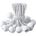 6 inch Ball Bungee Cords Set 50 PCS Long Heavy Duty Elastic Tie Downs Straps Extra Strong Lastic Rope for Outdoor Camping Tarp Cargo Tent Poles (White)