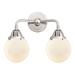 Innovations Lighting Nouveau 2 Beacon - 2 Light 14 Bath Vanity Light Polished Chrome/Matte White