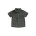 IZhansean Toddler Baby Boy Denim Shirt Lapel Collar Short Sleeve Button Down Summer Shirt Casual Jeans Shirts Gray 18-24 Months