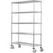 24 Deep x 24 Wide x 92 High 5 Tier Gray Wire Shelf Truck with 800 lb Capacity