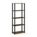 Furinno Turn-S-Tube 5-Tier Square Tubes Display Shelf Columbia Walnut/Black