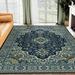 Area Rug Small Entryway Doormat Rug Vintage Area Rug 2 x 3 Non Slip Persian Area Rug Kitchen Rug Low Pile Distressed Carpet for Living Room Bedroom Laundry 2 x 3 Blue