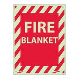 National Marker Notice Signs; Fire Fire Blanket 12X9 Rigid Plasticglow GL147R