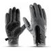 Unisex Touch Screen Cycling Gloves Winter Cold Weather Waterproof Thickness Warm Fleece Inner Zippered Adjustable Full Finger Gloves