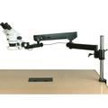 AmScope 7X-45X Binocular Articulating Arm Pillar Clamp 144-LED Zoom Stereo Microscope New