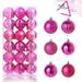 CSCHome Christmas New Shaped 36 Plastic Balls Plating Classic Christmas Ball Hanging Christmas Tree Hanging Decorations Decorations Set(Peach)