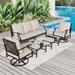 Patio Conversation Sets 5/7/9-Seat , Outdoor Sofa Set with 2 Single Sofa Chairs, 3-Seater Sofa, Ottoman and Coffee Table