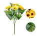 SDJMa Sunflower Artificial Flowers Artificial Sunflower Bush UV Resistant Faux Sunflower Silk Flowers Outdoor Plant Sunflower for Floral Home Decor Indoor Garden Patio Grave Cemetary Vase