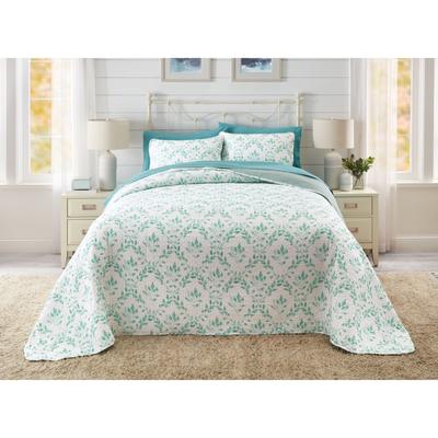 BH Studio Reversible Quilted Bedspread by BH Studio in Green Vines (Size FULL)