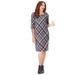 Plus Size Women's Embellished Shift Dress by Catherines in Dark Violet Bias Plaid (Size 5X)