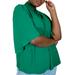 Plus Size Women's Bow Blouse with Flutter Sleeve by ELOQUII in Jade Green (Size 20)