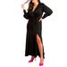 Plus Size Women's Satin Maxi Dress by ELOQUII in Black Onyx (Size 22)