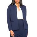 Plus Size Women's 9-To-5 Stretch Work Blazer by ELOQUII in Maritime Blue (Size 24)